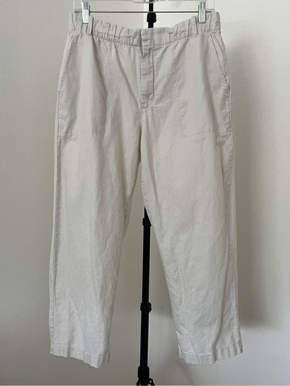 🌾 GAP Linen-Blend Cropped Pants | Petite M | Natural Beige
